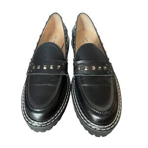 Jon Josef-black leather loafers-NWOT size 9
